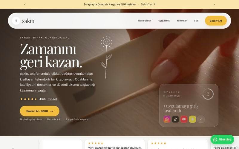 Sakin NFC ayraç ve mobil uygulaması
